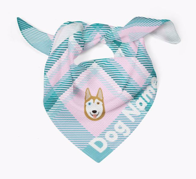 Personalised Tartan Dog Bandana for {dogsName}